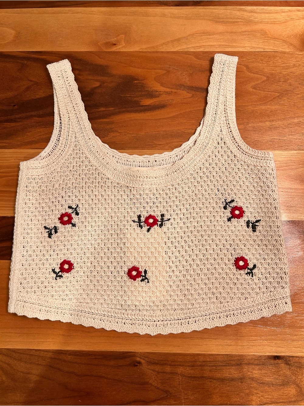 Sezane Yda Floral Knit Tank Top Size Small